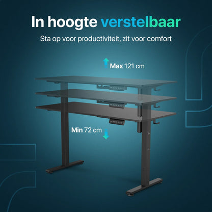 Flowsense Zit Sta Bureau - Verstelbaar Elektrisch Bureau - 160 x 60 cm - WDtegels
