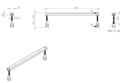 Universele bad-potenset M10/60 | Verstelbaar - WDtegels