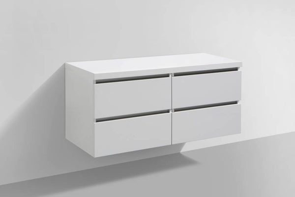 Badmeubel Trend met Flat kunstmarmer top 120 Wit met 4 lades