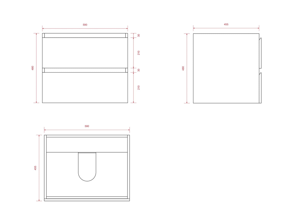 Badkamermeubelset Valento 60cm - Warm Eiken - Wastafel Wit - WDtegels
