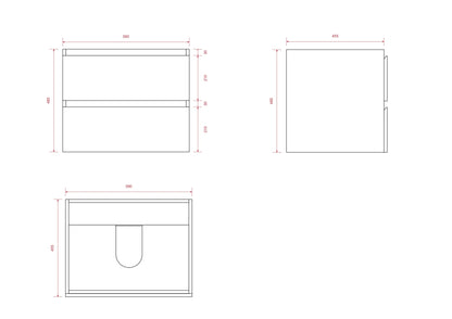 Badkamermeubelset Valento 60cm - Warm Eiken - Wastafel Wit - WDtegels