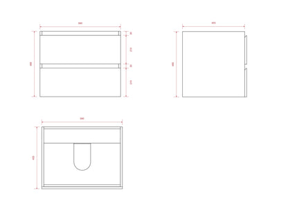 Mueble de baño Karo - 60cm - Roble claro - Lavabo blanco
