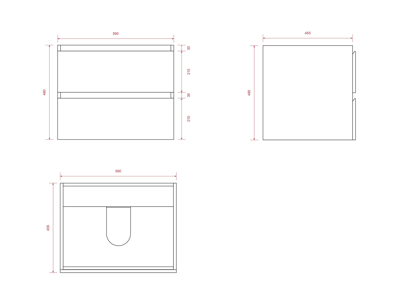 Badkamermeubel Karo - 60cm - Zwart Eiken - Wastafel Wit - WDtegels
