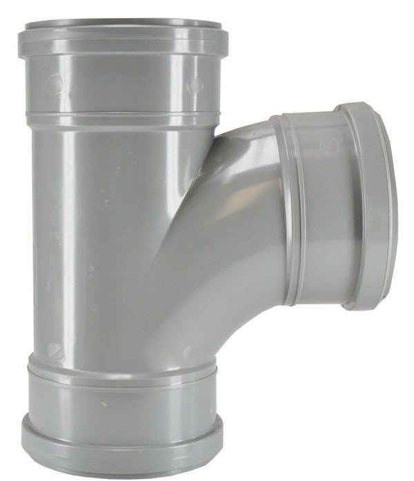 T de 3 x manguito de 110mm, 90 grados, PVC