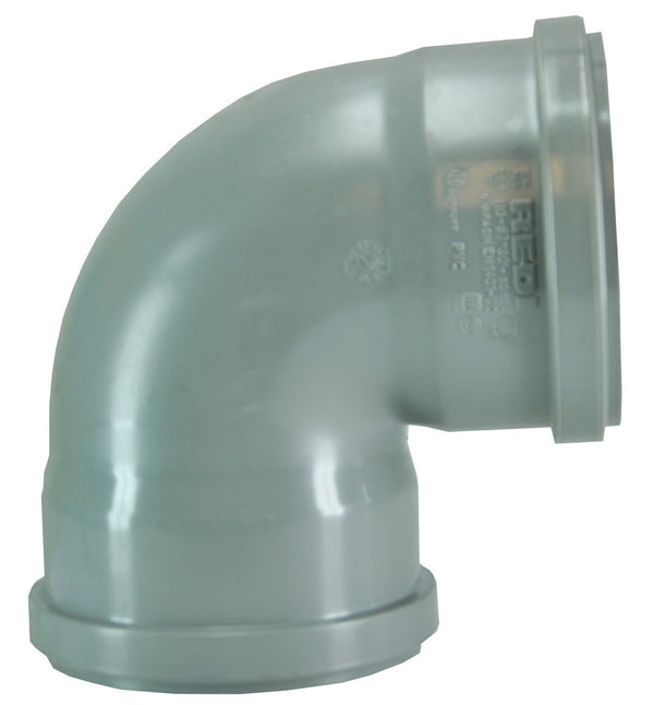 Codo de desagüe con doble junta 110mm 90 grados PVC