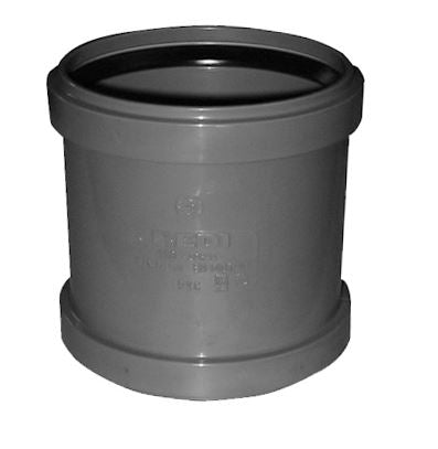 Double-socket push-fit coupling with lip seal 110mm PVC