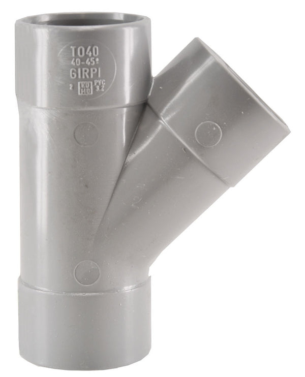 T-piece 3 x socket 32mm 45-degree PVC