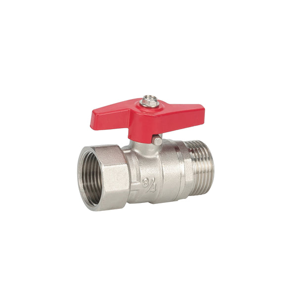 Válvula de bola de cierre con maneta de mariposa 3/4" rosca interior x 3/4" rosca exterior