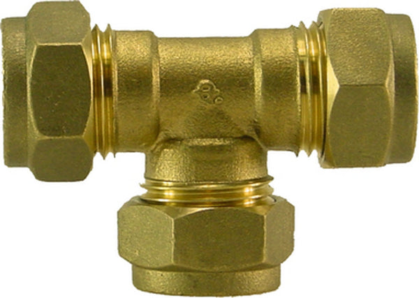 Conexión de compresión en T KIWA Gastec 10mm hembra de latón