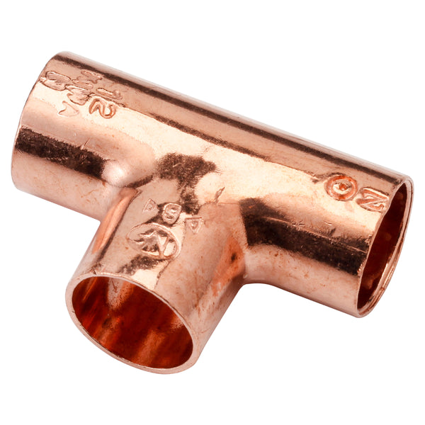 Pieza en T de cobre rojo 12x12x12mm