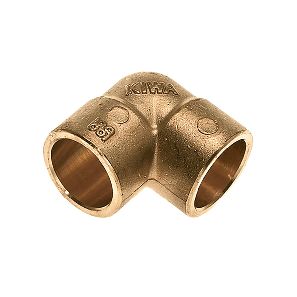 Codo de soldadura de latón KIWA Gastec 15mm cap x 15mm cap