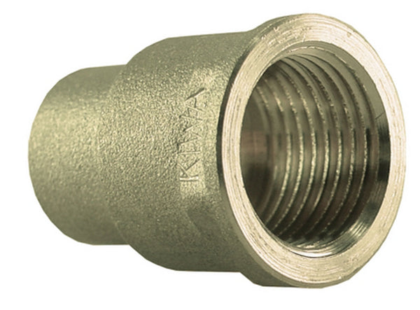 Manguito roscado cónico de soldadura KIWA Gastec 1/2" hembra x 15mm de latón