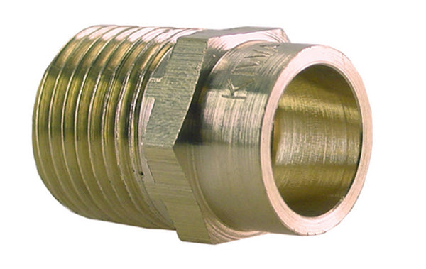 Racor de compresión con terminal cónico KIWA Gastec 3/8" macho x 12mm de latón