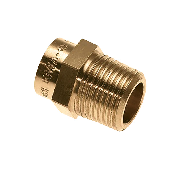 Accesorio de soldadura con terminal de latón KIWA Gastec 1/2" macho x 15mm de cobre