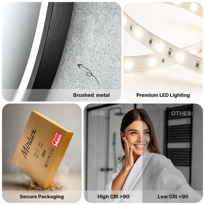 Badkamerspiegel - 80cm - Zwart Frame