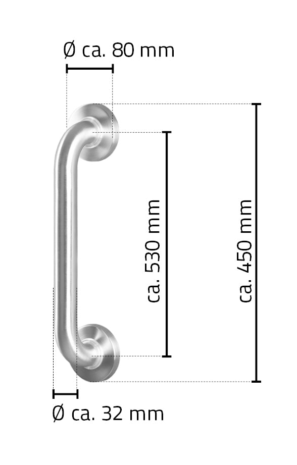 Ridder badgreep RVS 30cm mat chroom - productfoto 2