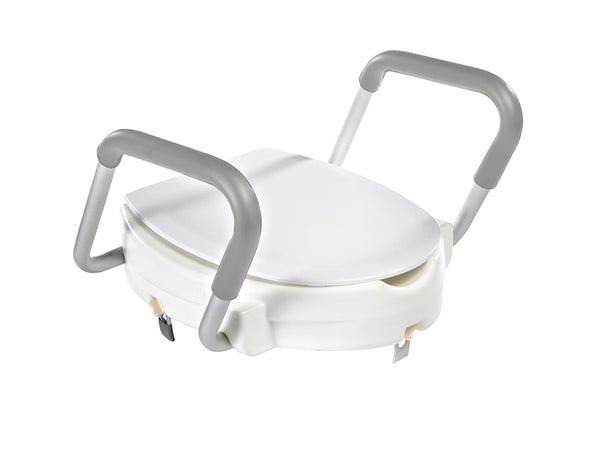 Ridder Sam Raised Toilet Seat with Armrests | White