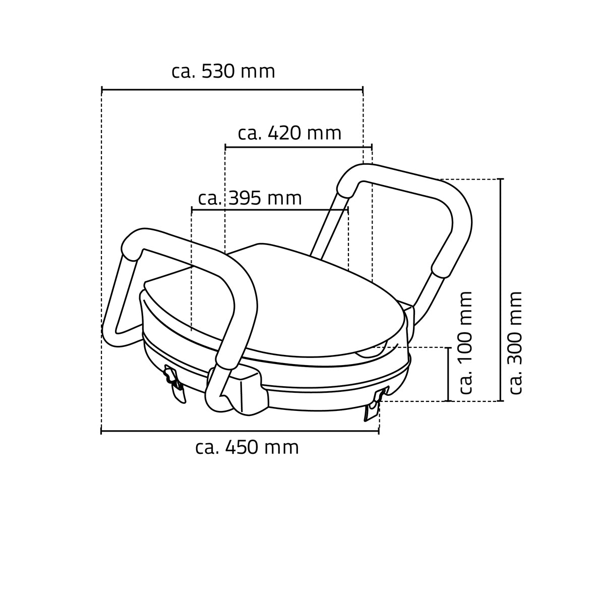 Ridder Sam toiletverhoger met armleuningen | Wit - WDtegels