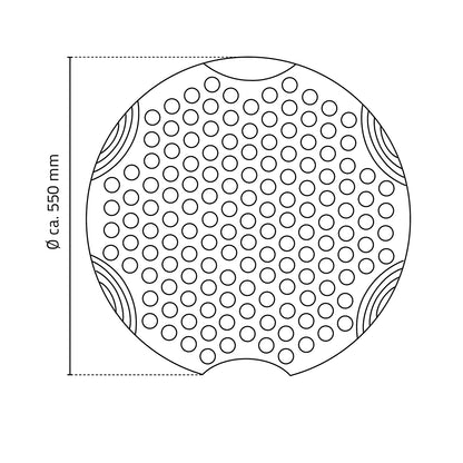 Lijntekening Ridder Tecnoplus antislipmat douche rond Ø55cm wit