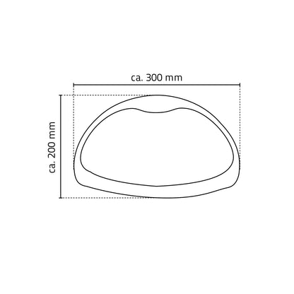 Lijntekening Ridder Tecnoplus hoofdsteun bad met antislip 30x20cm grijs