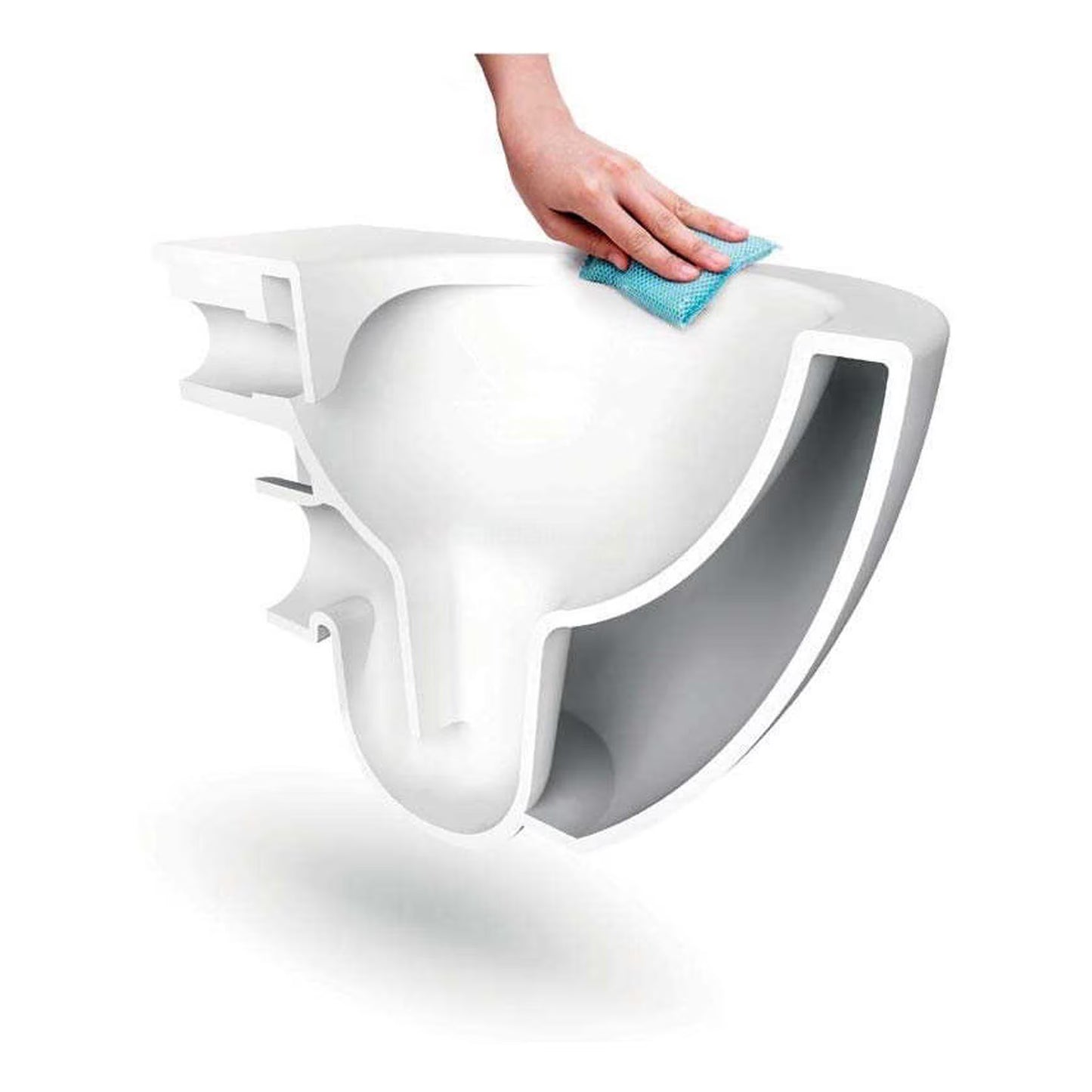 Inodoro suspendido Creavit Design - 35,3 x 51 cm - Sin reborde - Gris frío