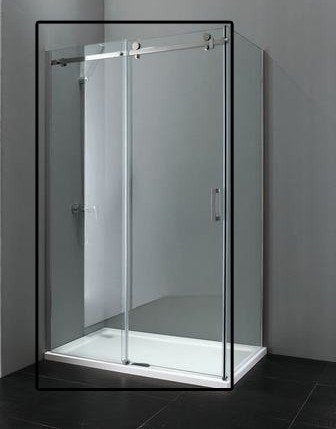 Shower cabin sliding door + fixed wall 100
