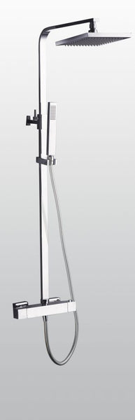 Opbouw doucheset thermostatisch vierkant chroom