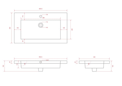 Sova bathroom furniture - 80cm - White - White washbasin
