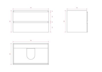 Badkamermeubelset Monaco 80cm - Licht Eiken - Wastafel Zwart - WDtegels