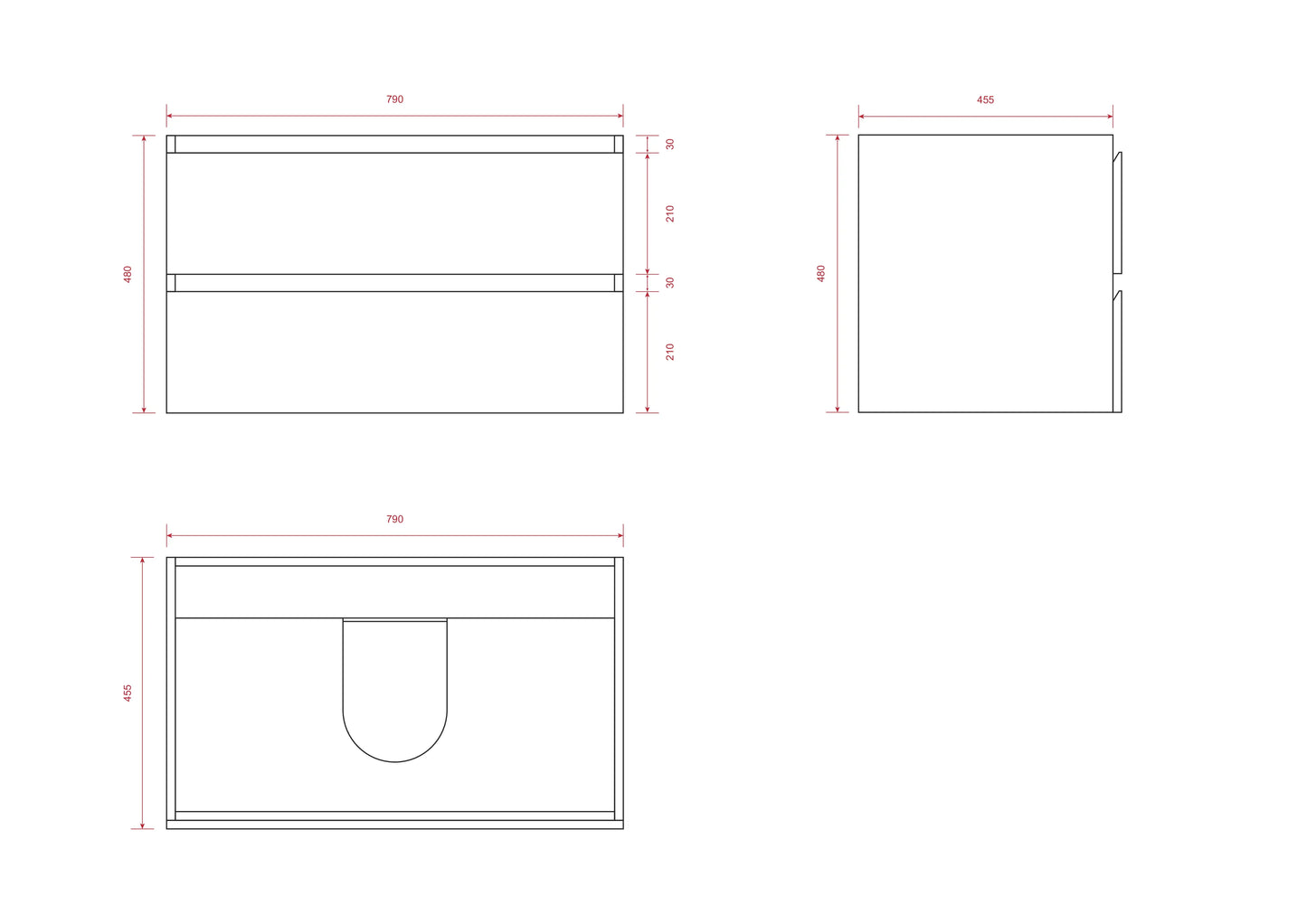 Badkamermeubel Sova - 80cm - Warm Eiken - Wastafel Wit - WDtegels