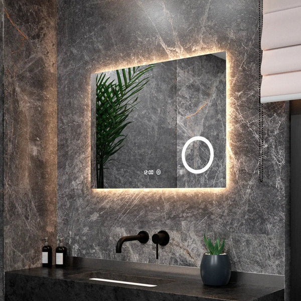 Bathroom mirror - 80x60cm - Rectangular - Frameless