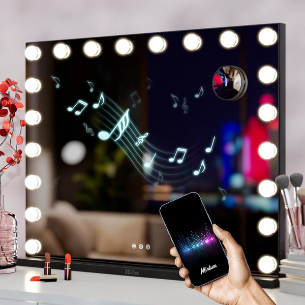 Hollywood Mirror - Bluetooth Speakers - 80x60cm - Black