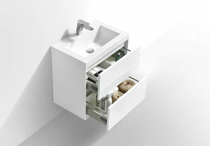 Badmeubel Compact Greeploos 60 Hoogglans Wit - WDtegels
