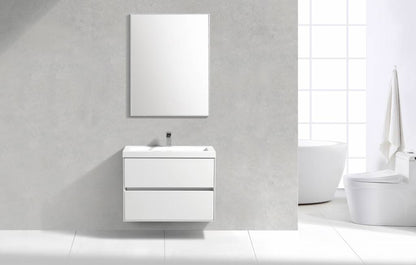 Badmeubel Compact Greeploos 80 Hoogglans Wit - WDtegels