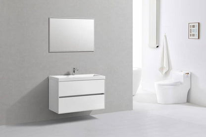 Badmeubel Compact Greeploos 100 Hoogglans Wit - WDtegels