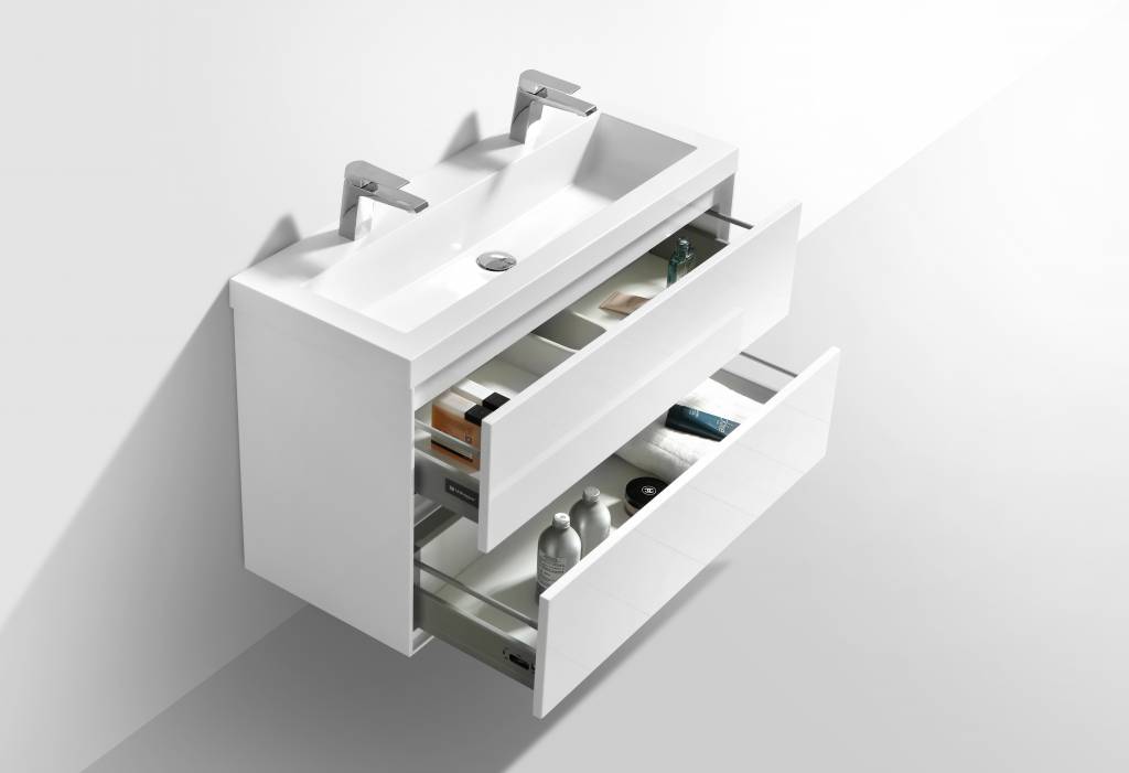 Badmeubel Compact Greeploos 100 Hoogglans Wit - WDtegels