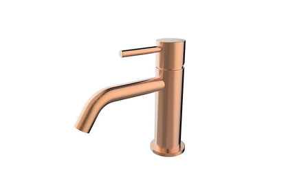 Style washbasin mixer tap brushed copper
