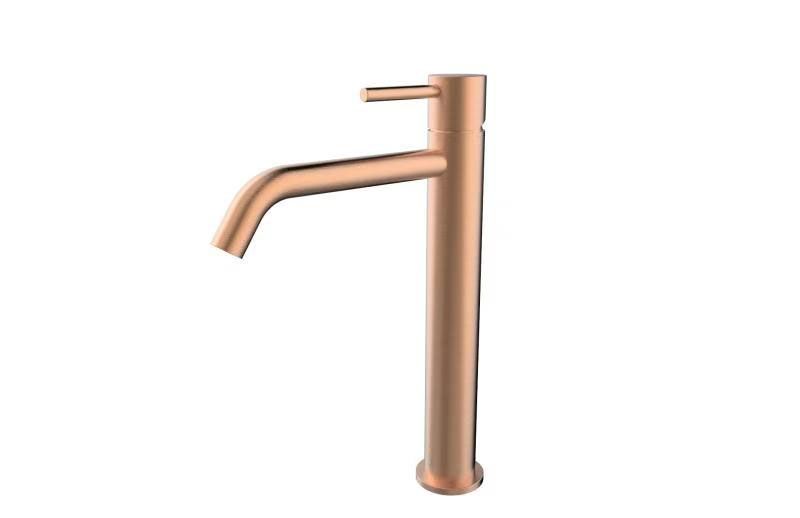 Style XL high washbasin mixer tap brushed copper
