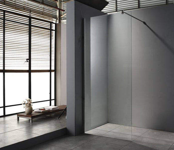 inloopdouchewand 100x200 cm - 8mm NANO glas met profiel