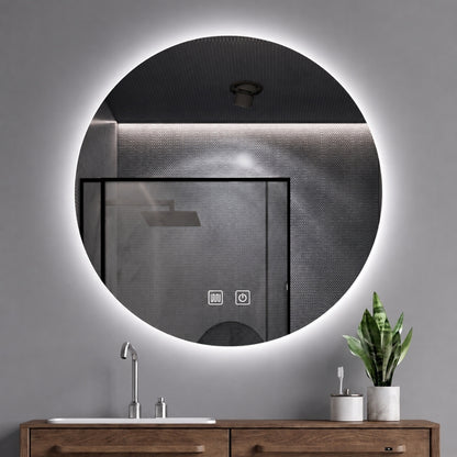 Aloni Omega ronde badkamerspiegel 80cm met LED-verlichting zonder lijst