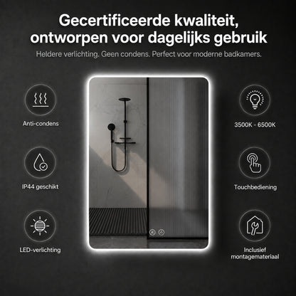 Aloni Queen spiegel 60x80cm met LED-verlichting | WD Tegels