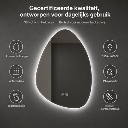 Aloni Uovo Spiegel | 60x100cm | Asymmetrisch | LED-verlichting