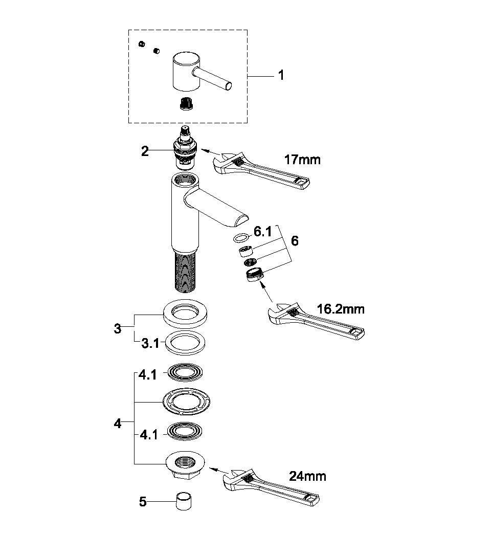 Amador fonteinkraan 1/2'' geborsteld messing - WDtegels