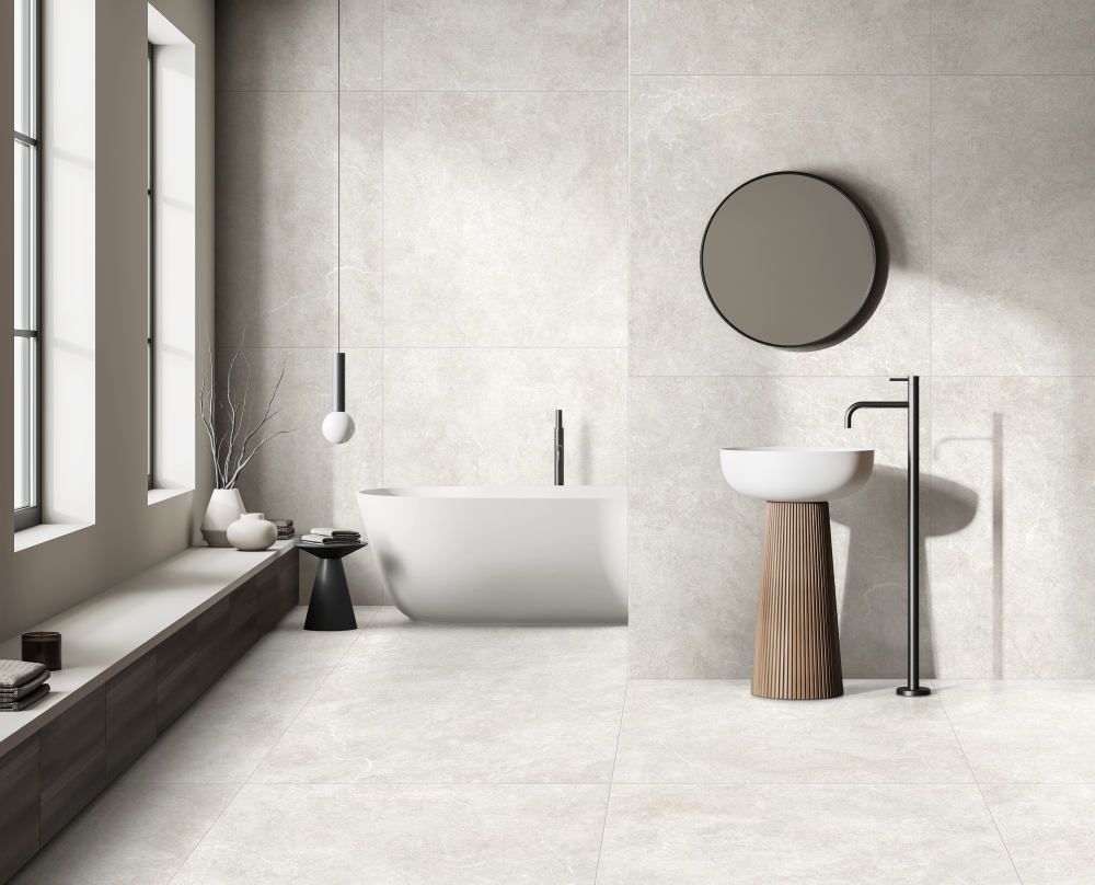 Vloer- en wandtegel Realstone Ivory 80x80 rett - foto 2