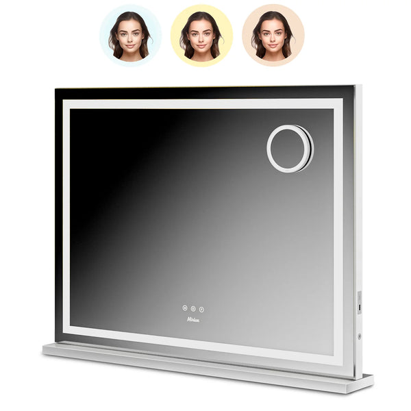 Hollywood Spiegel - Bluetooth Speakers - 80x60cm - Wit