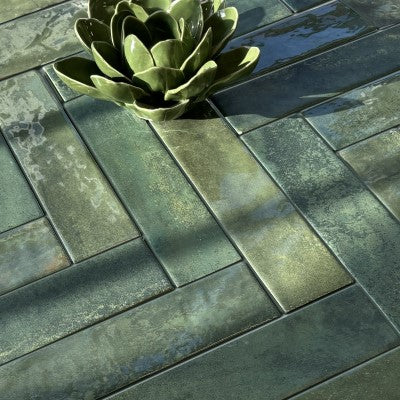 Vloer- en wandtegel Boutique Verde Oro glans 5,6x23,1