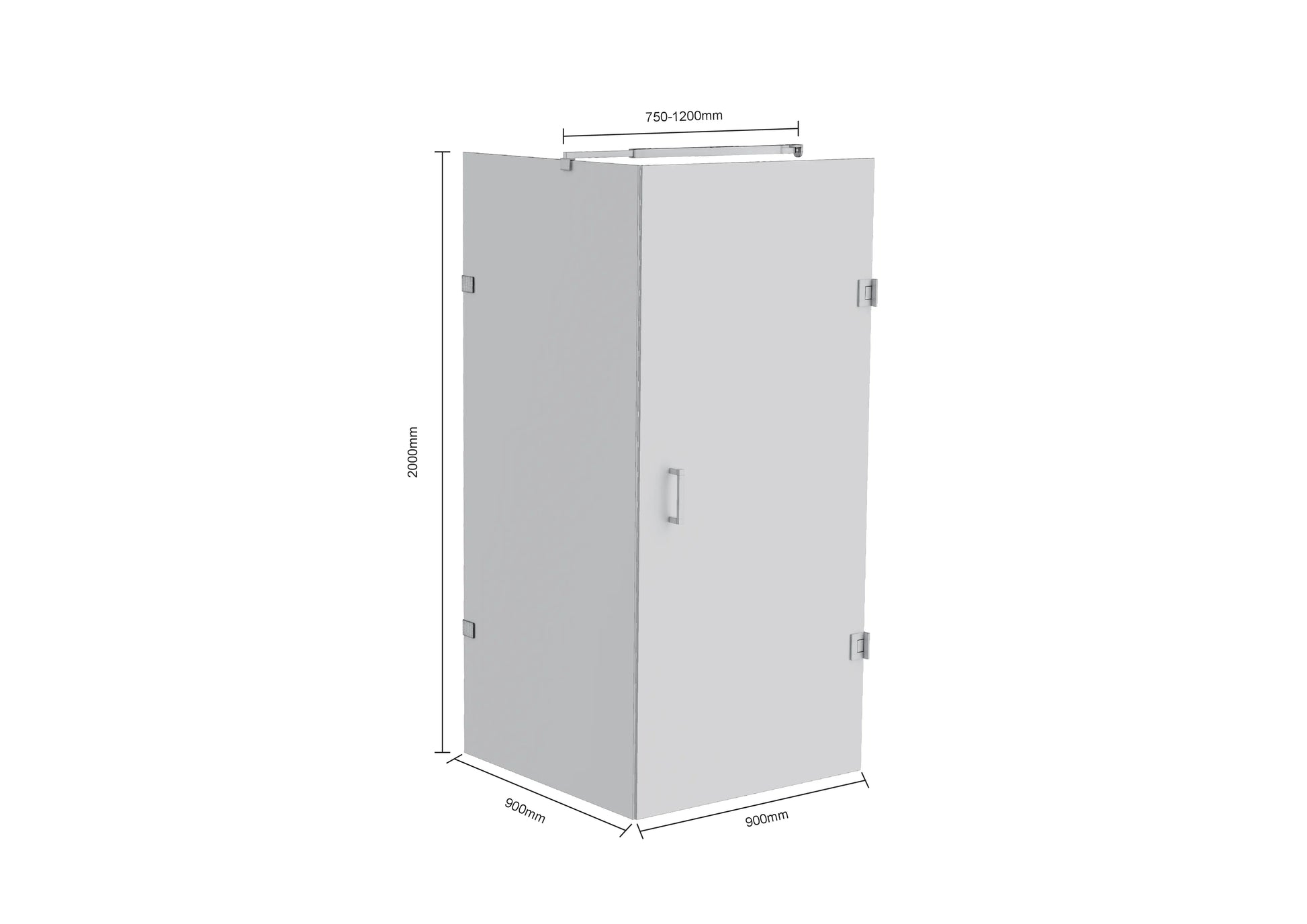 Douchecabine Mira - 90x200cm - Zwart - WDtegels