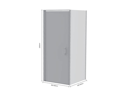 Douchecabine Vela - 90x200cm - Smoked Glass - Zwart - WDtegels