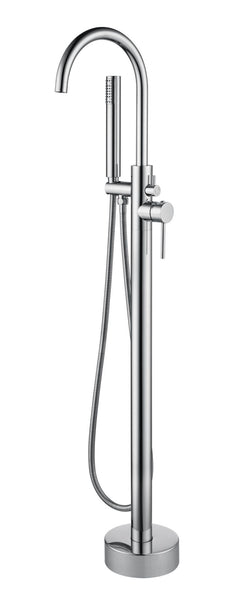 Aloni Freestanding Bath Mixer Tap + Hand Shower | Chrome