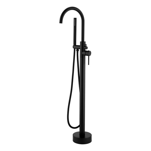 Aloni Grifo mezclador de bañera independiente + ducha de mano | Negro mate